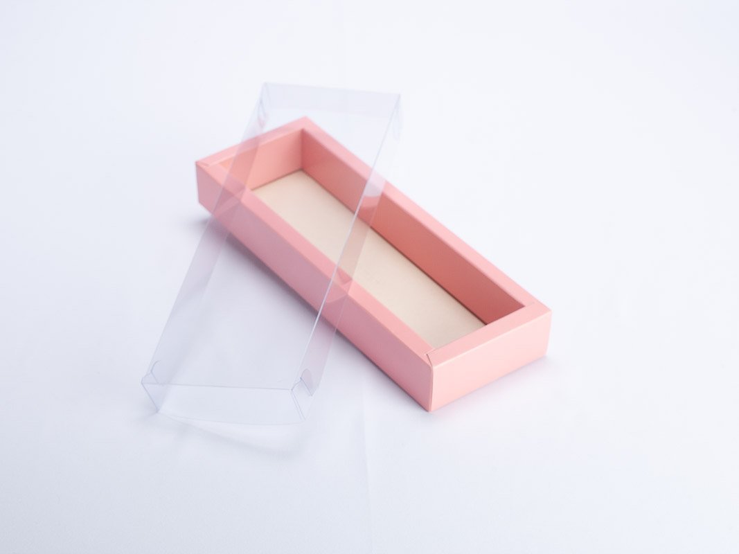 Caja doble pared con tapa de acetato transparente 27X8X4cm