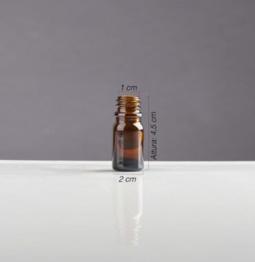Envase de vidrio ámbar café 5ML