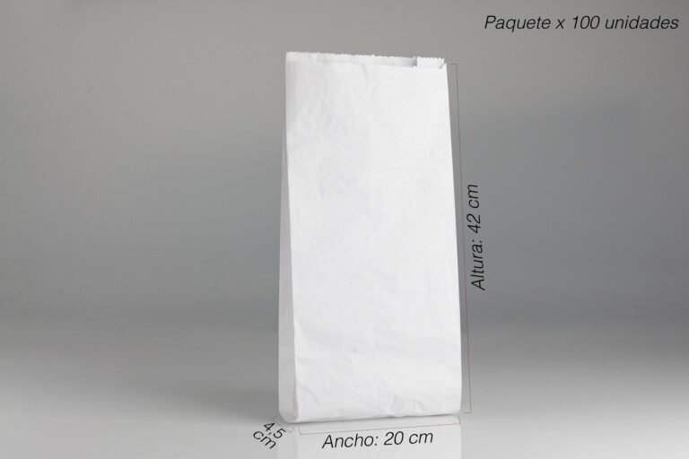 Bolsa de papel nacional blanca 12 l medidas