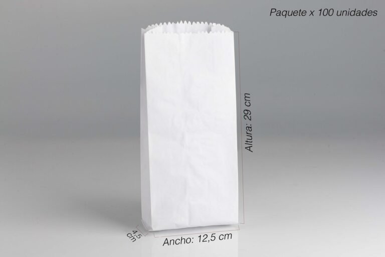 Bolsa de papel nacional blanca 4 l medidas