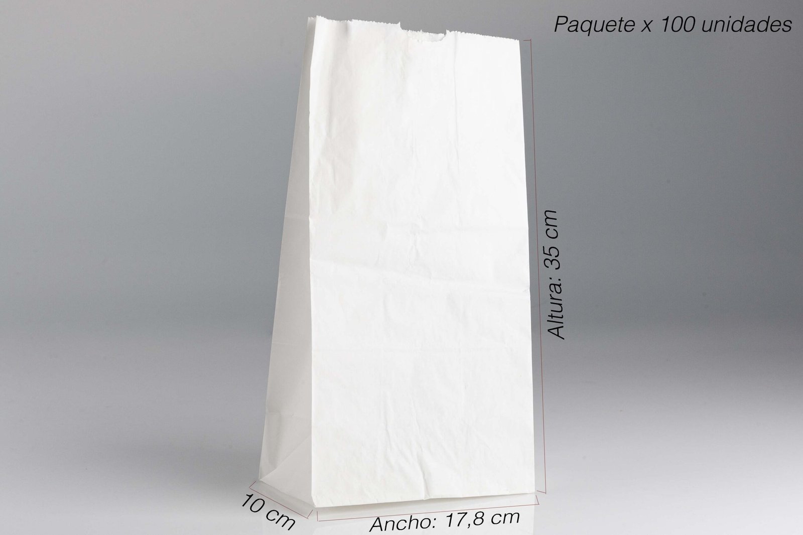 Bolsa de papel nacional antigraso blanca 12 L