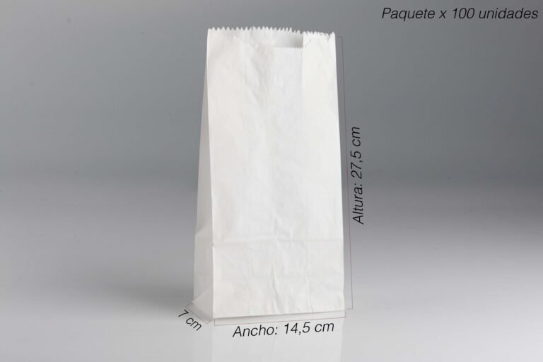 Bolsa de papel nacional antigraso blanca 6 L