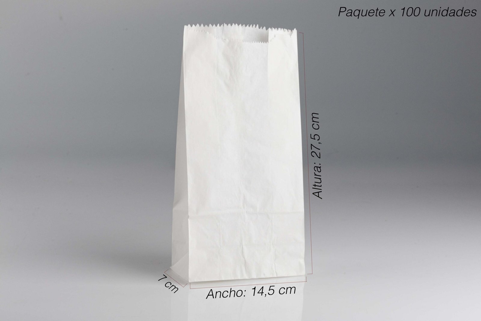 Bolsa de papel nacional antigraso blanca 6 L