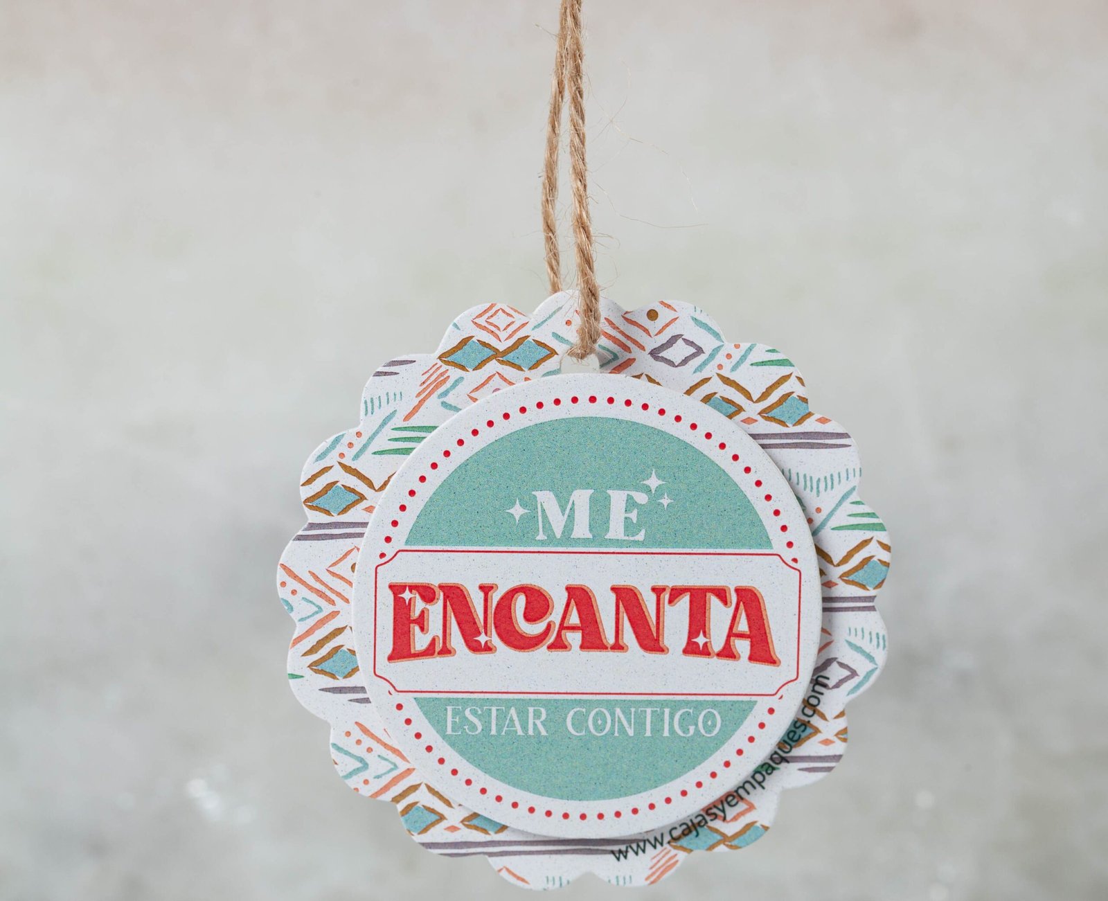 Tarjeta Decorativa con moras y cinta 6,5x6,5cm