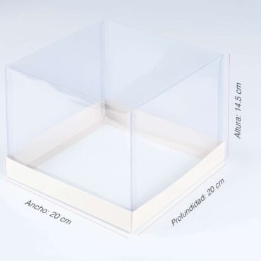 caja con tapa de acetato 20X20X14,5