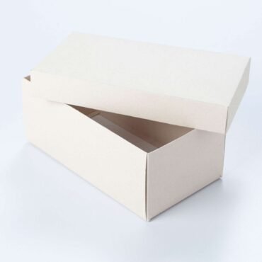 Caja de cartón base y tapa sin ventana crudo 20x11x8 cm