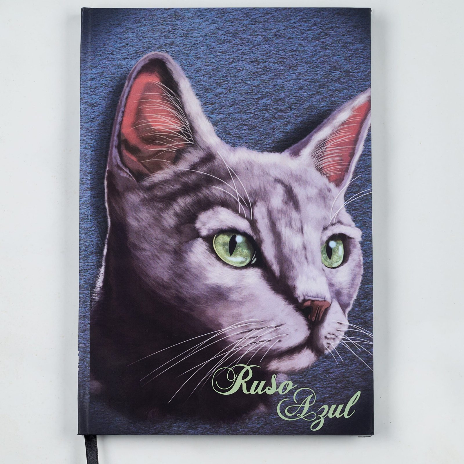 agenda tipo cuaderno gato ruso azul