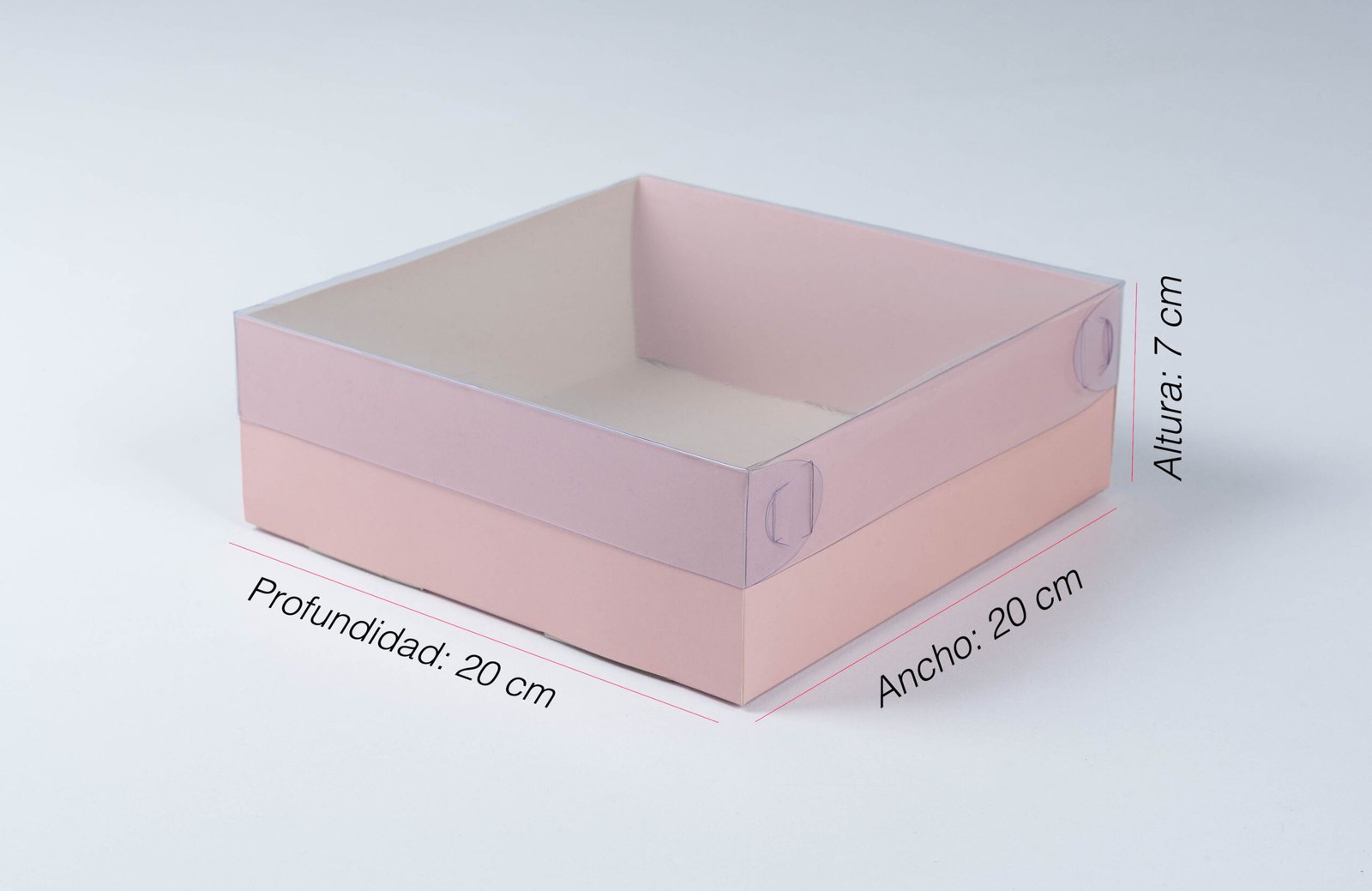 Caja con tapa de acetato - 20x20x7cm