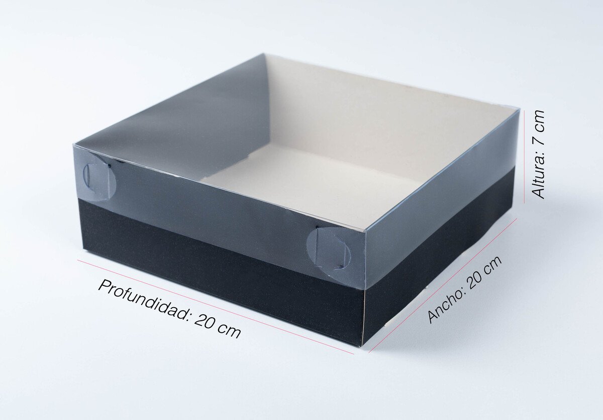 caja 20x20x7 Caja con tapa de acetato