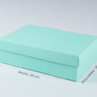 Caja de cartón laminado base y tapa (24x16x7cm)- AGUA MARINA