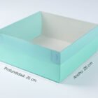 Caja con tapa de acetato - 25x25x10cm- AGUA MARINA