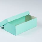 Caja de cartón laminado base y tapa (19x11x6cm) AGUA MARINA