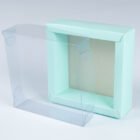 caja doble pared Caja doble pared con tapa de acetato 10X10X4cm- AGUA MARINA