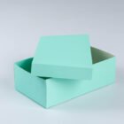 Caja de cartón laminado base y tapa (19x11x6cm) AGUA MARINA