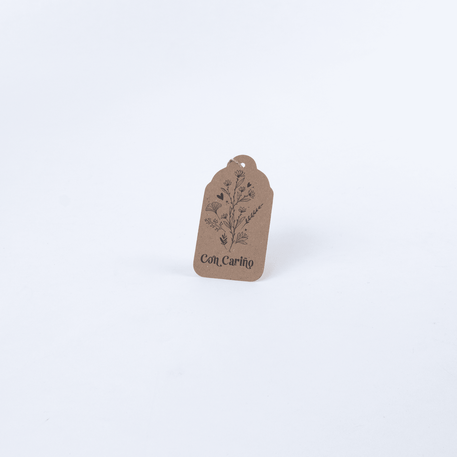 Tarjeta arco en kraft 10x5,3cm (Con cariño) 2 tarjeta