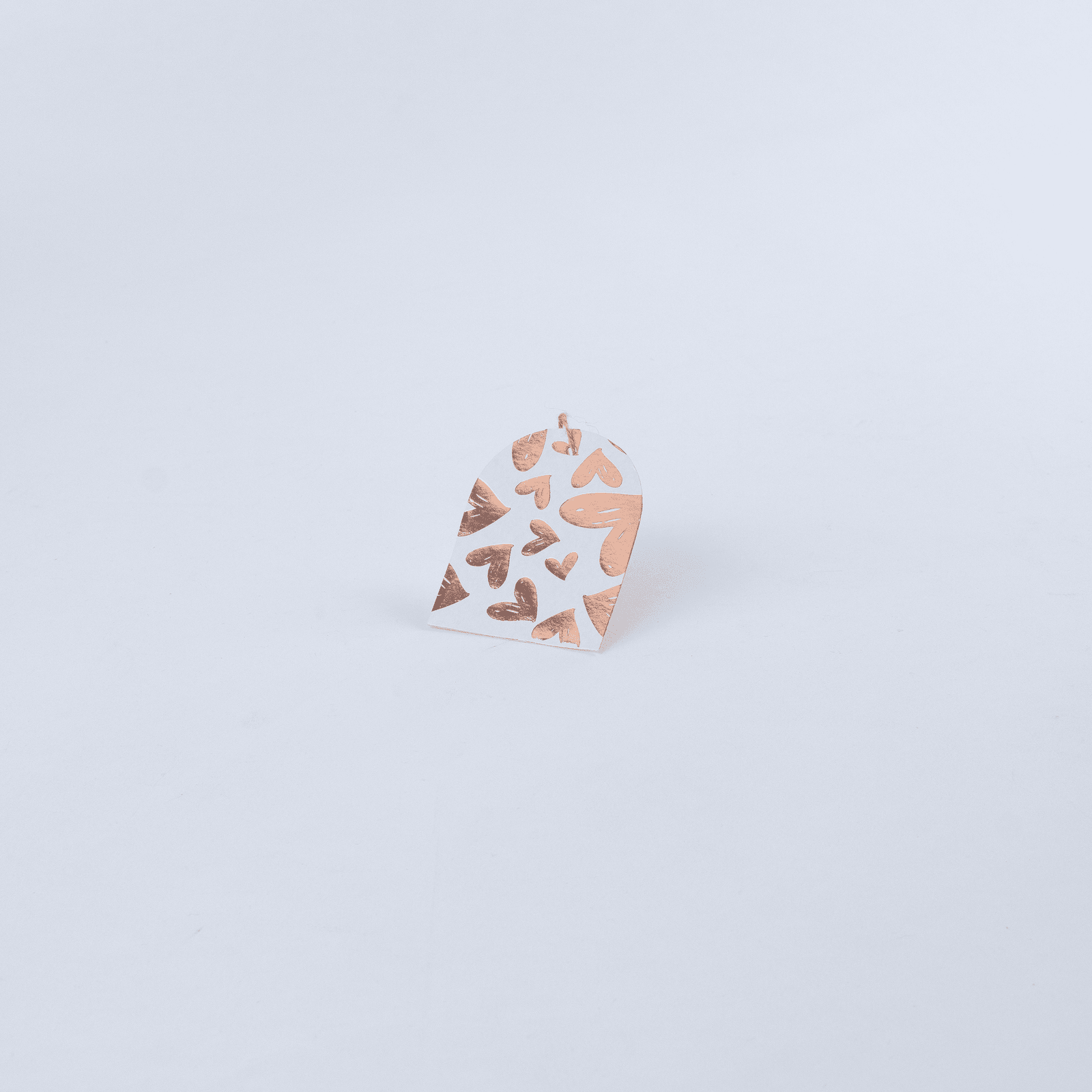Tarjeta metalizada 7,5x6cm (Corazón oro rosa) 2 tarjeta