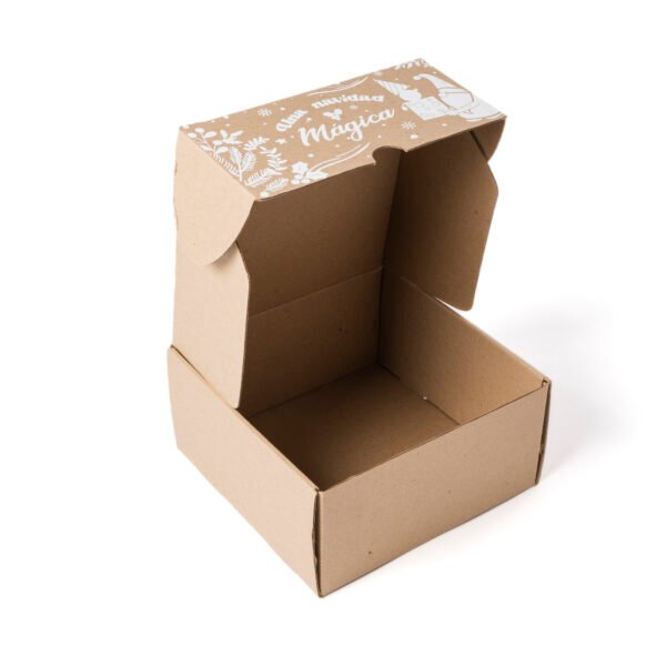 Caja rigida carton corrugado feliz navidad 20x20x10-1