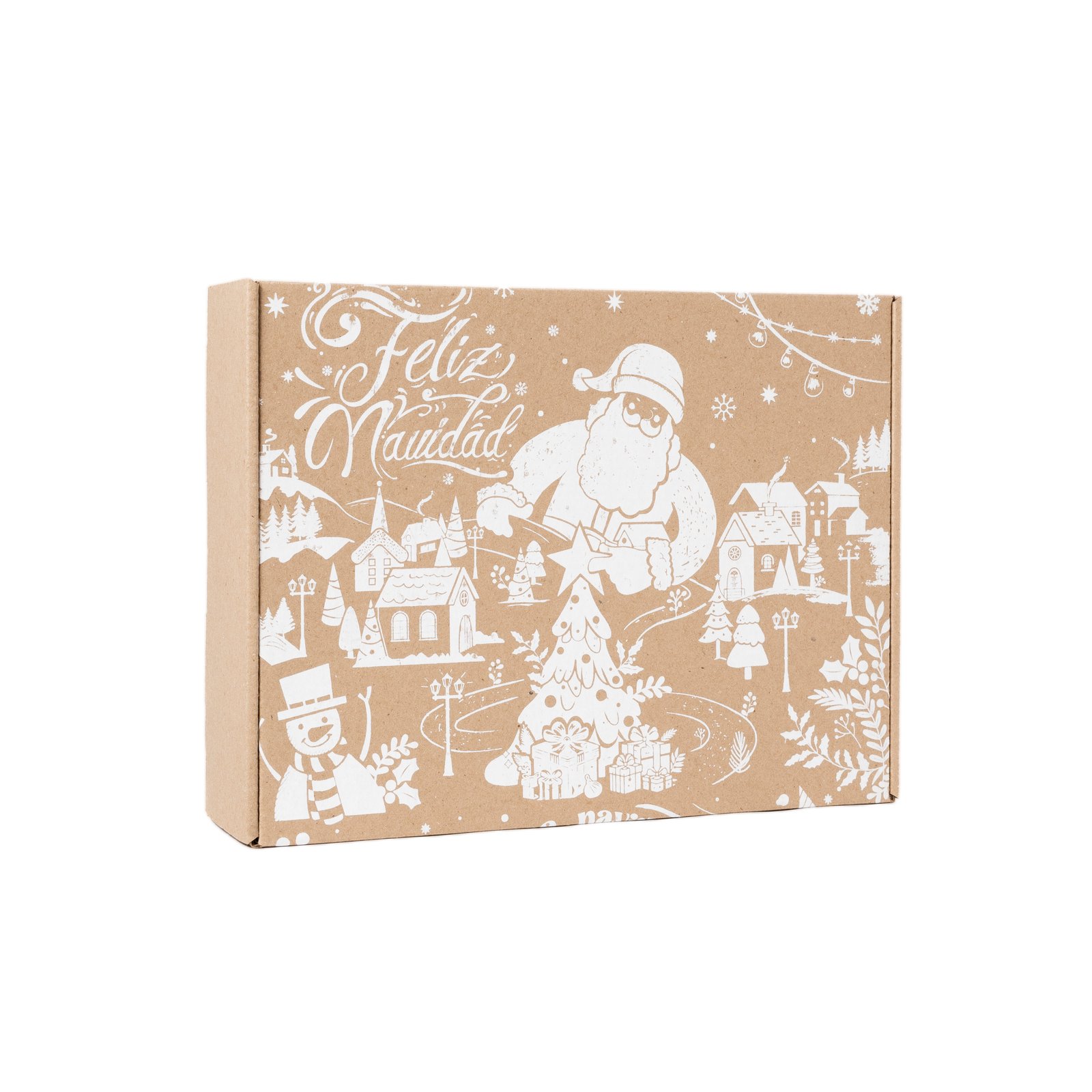 Caja rigida carton corrugado feliz navidad 32x25x9-1 Caja rigida carton corrugado feliz navidad 32x25x9