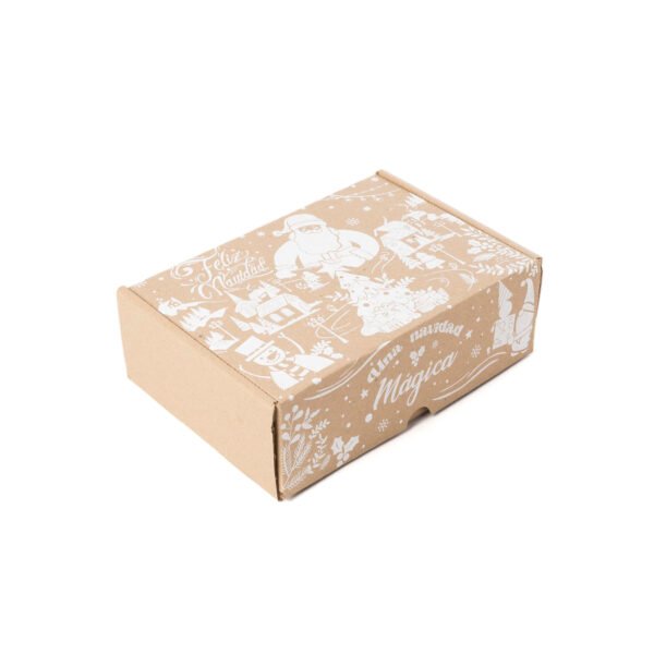 Caja rigida carton corrugado_feliz navidad 26x17x9