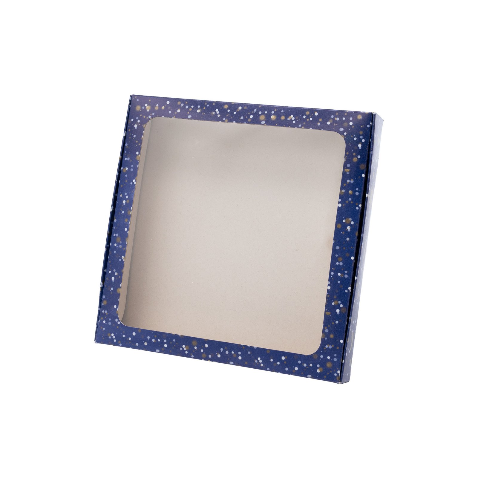 Caja de cartón con ventana de acetato (Impresa estrellas)