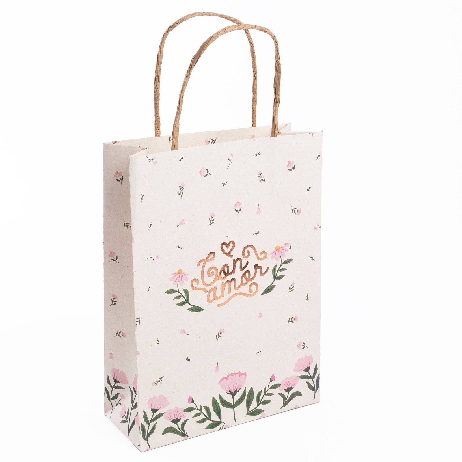 Bolsa de papel tipo Boutique Impresa (Con Amor)