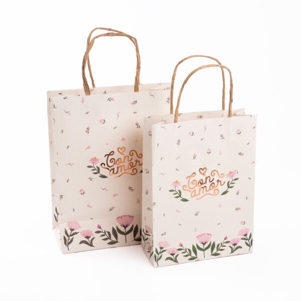 Bolsa de papel tipo Boutique Impresa (Con Amor)