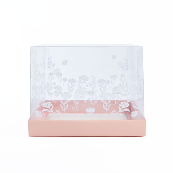Caja con tapa de acetato (mucho amor) base Rosado