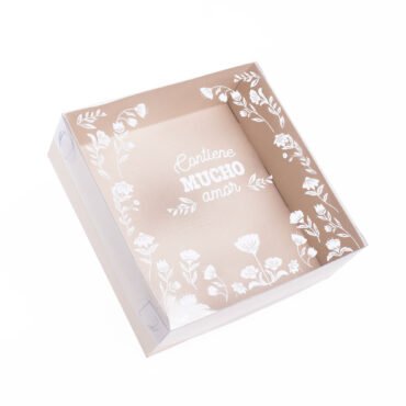 Caja con tapa de acetato (Estampado) base crudo