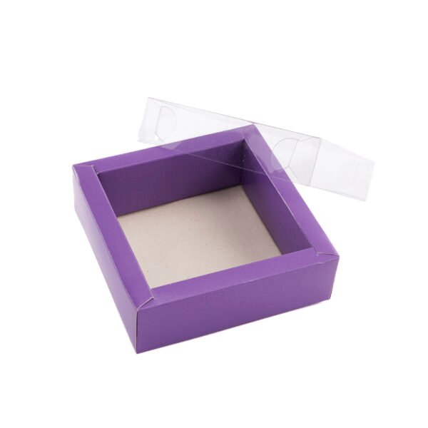 Caja doble pared con tapa de acetato 10X10X4cm (PROMOCION)