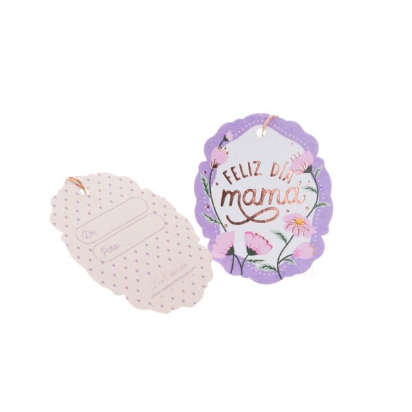 Tarjeta de regalo Metalizada paquete x 12und (Feliz día Mamá)