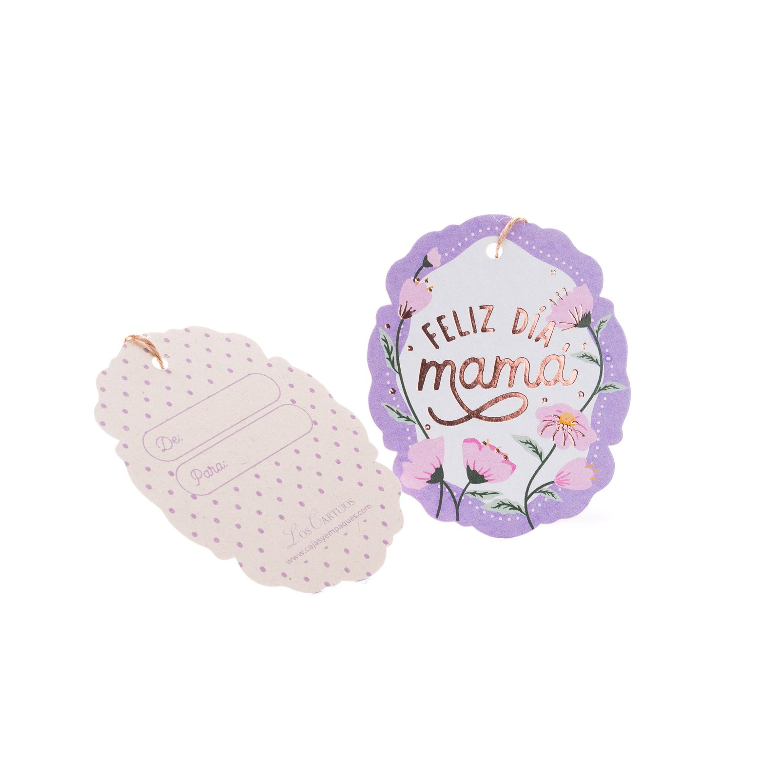 Tarjeta de regalo Metalizada paquete x 12und (Feliz día Mamá)