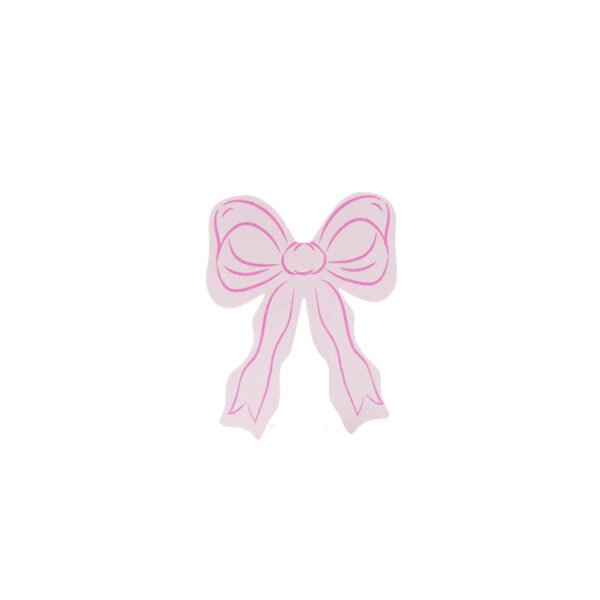 Tarjeta decorativa con cordon 8x6cm (moño rosa)