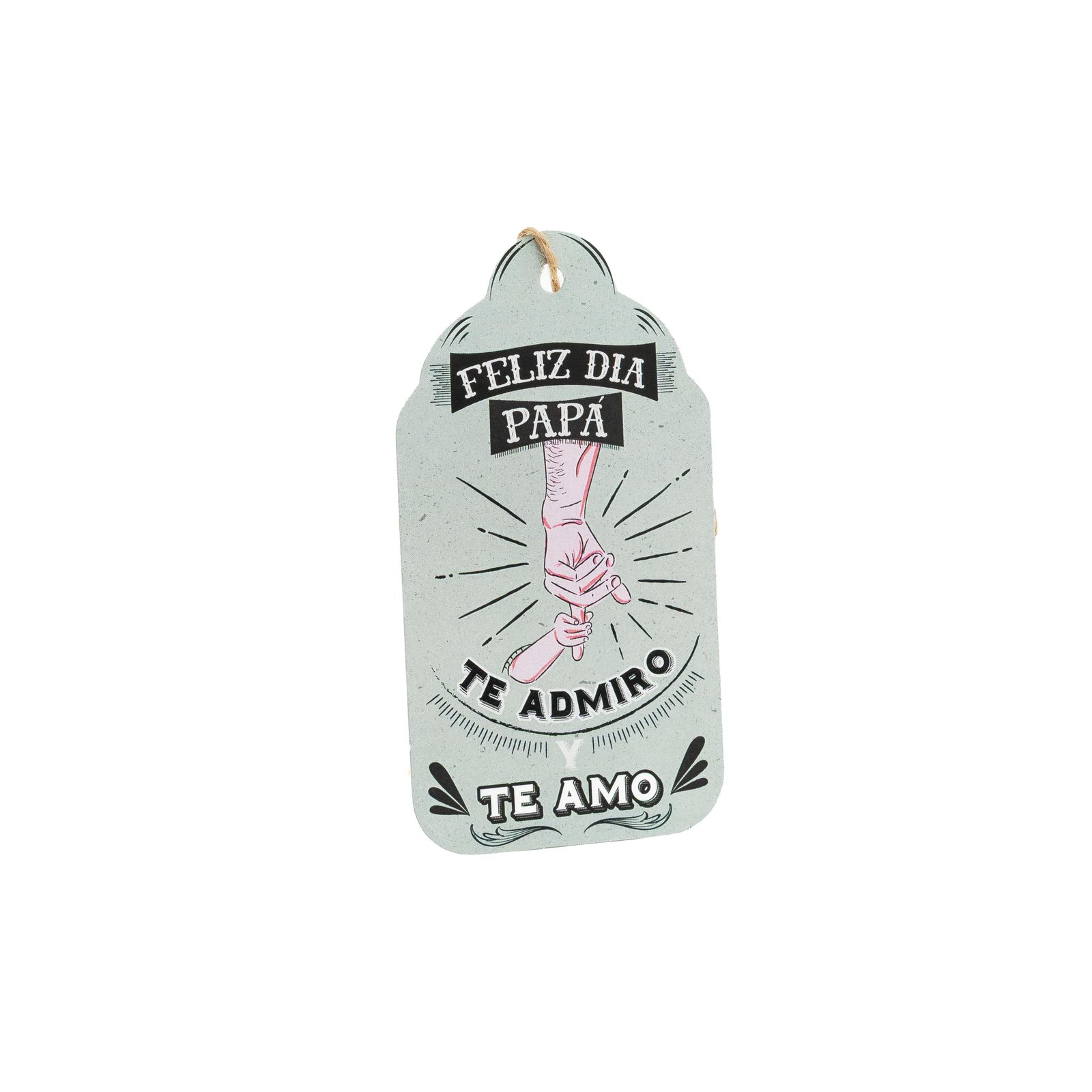 Tarjeta decorativa con cinta 10X5,3CM (PAPA TE ADMIRO)_2
