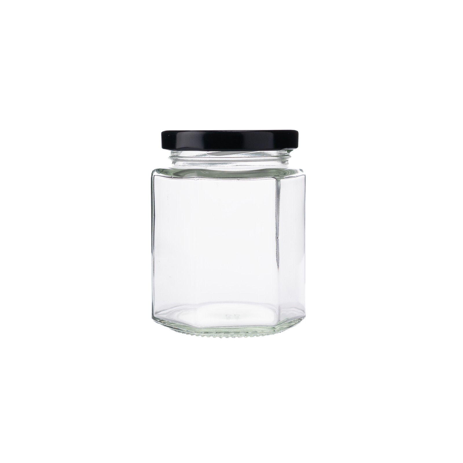 Envase de vidrio hexagonal con capacidad 180ML