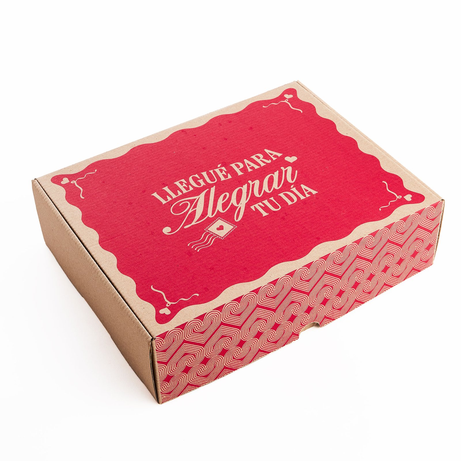 Caja rigida en cartón corrugado romantica vintage 32x25x9cm