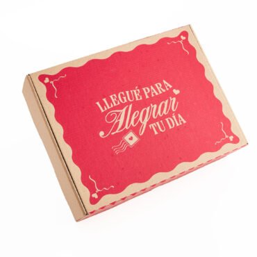 Caja rígida en cartón corrugado (Romántica vintage) 32x25x9cm