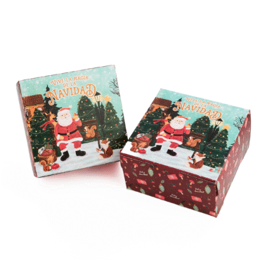 Caja de cartón - 14x14x8cm PAPA NOEL ECO