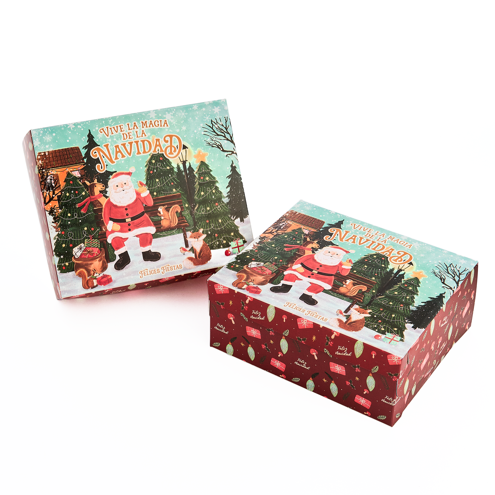 Caja de cartón - 19x16x8cm (Papa noel Eco)