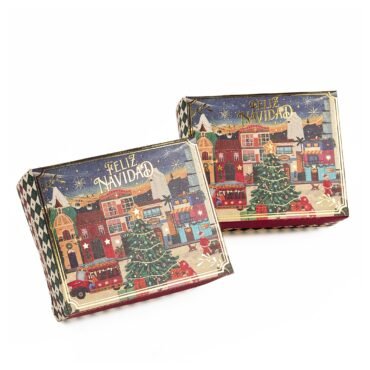 Caja de cartón - 14x14x8cm (Navidad tradicional)