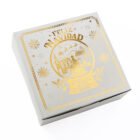 Caja de cartón 25x25x10cm (Feliz Navidad Metalizada Dorada)