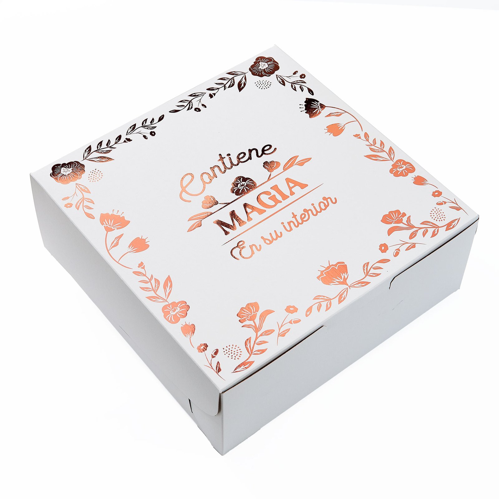 Caja de cartón 25X25x10cm (METALIZADA MAGIA)