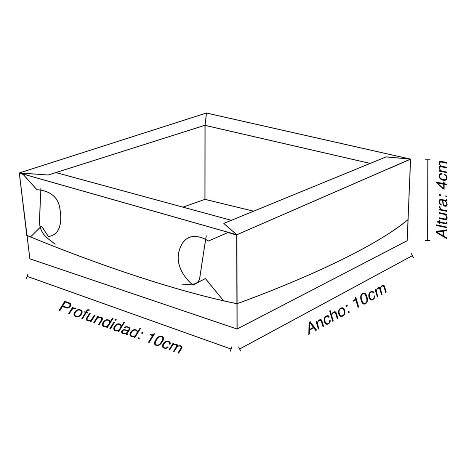 Caja doble pared con tapa de acetato 10X10X4cm