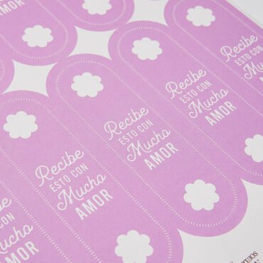 Sticker para sellado Mucho amor x 10 unidades