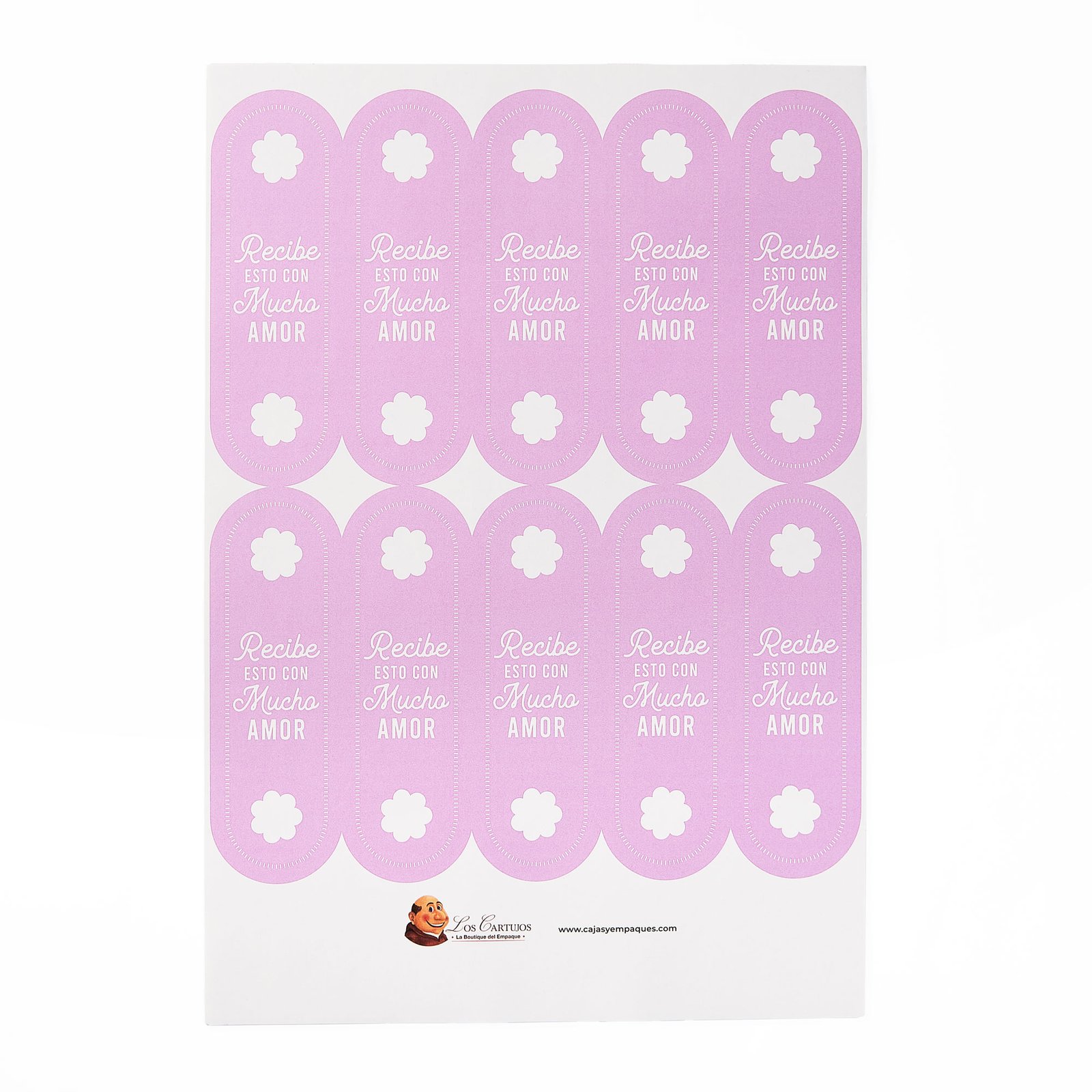 Sticker para sellado Mucho amor x 10 unidades