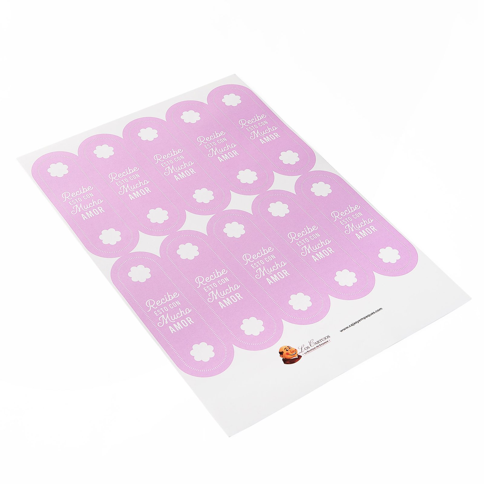 Sticker para sellado Mucho amor x 10 unidades