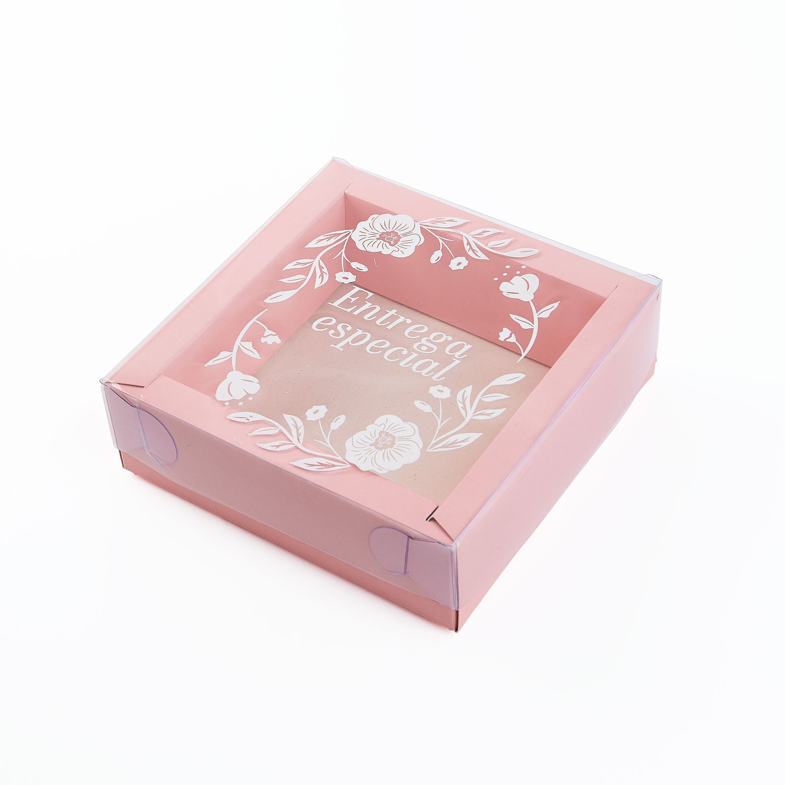 Caja doble pared con tapa de acetato 10X10X4cm (ENTREGA ESPECIAL)