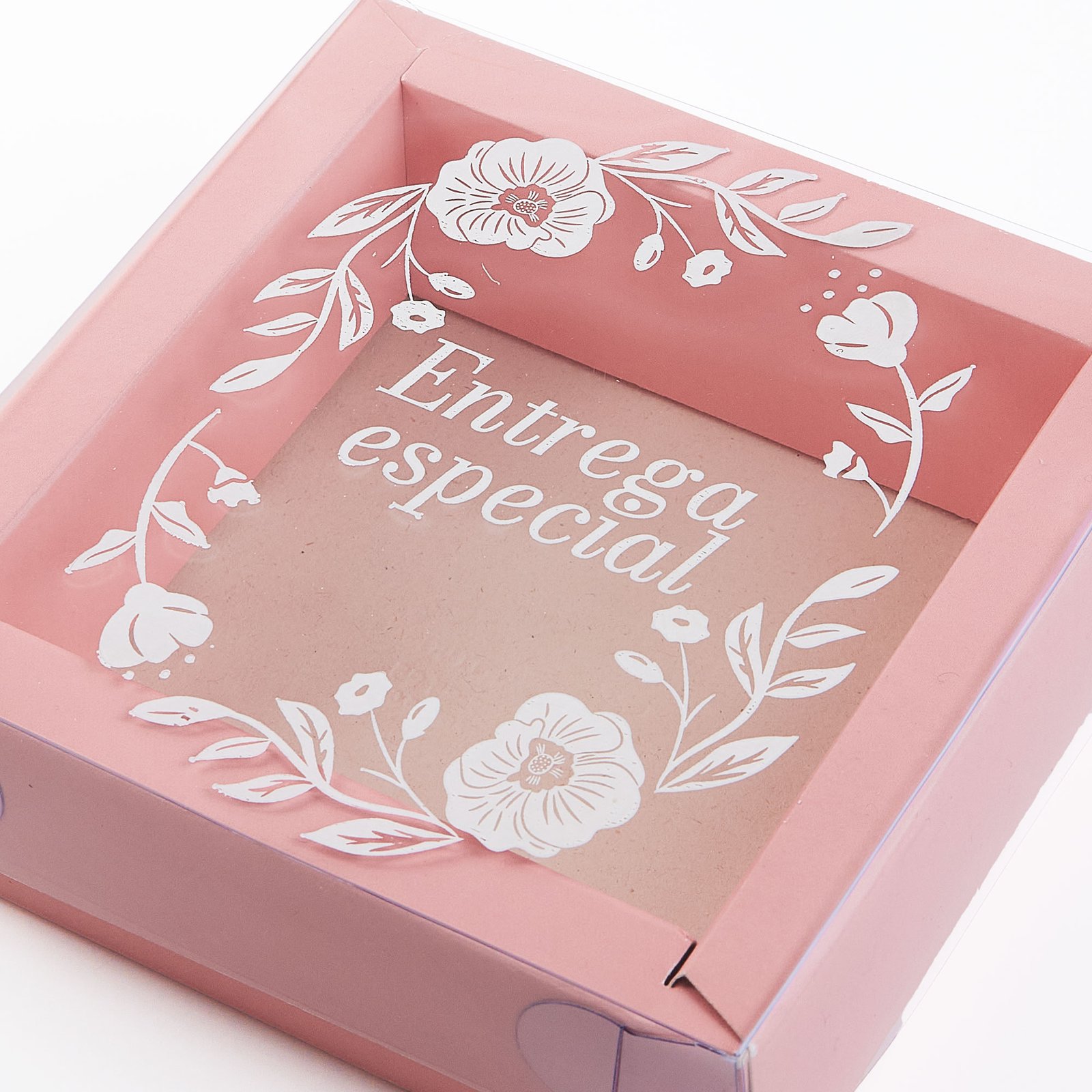 Caja doble pared con tapa de acetato 10X10X4cm (ENTREGA ESPECIAL)