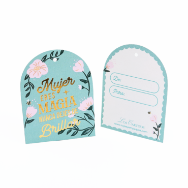 Tarjeta de regalo Metalizada paquete x 12 und (Mujer eres Magia)