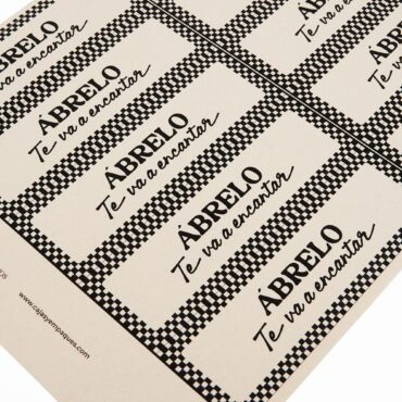 Sticker para sellado Ábrelo en Negro x 12 unidades