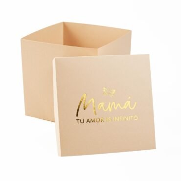 Caja de cartón base y tapa 20x20x20 cm Estampada (Amor que florece)